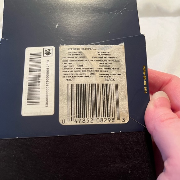 Polo Ralph Lauren Black Footless Tights S - Picture 3 of 4